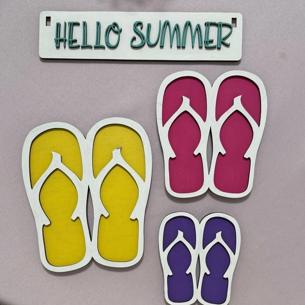 Colorful Flip Flop Wood Decor